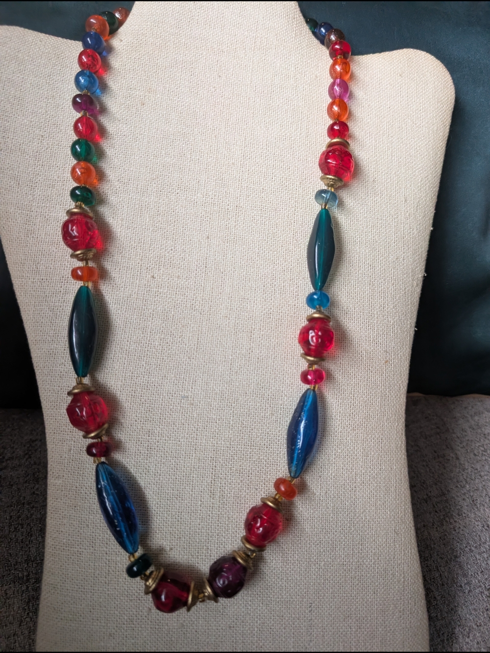 Vintage Multicolor Lucite Bead Necklace
